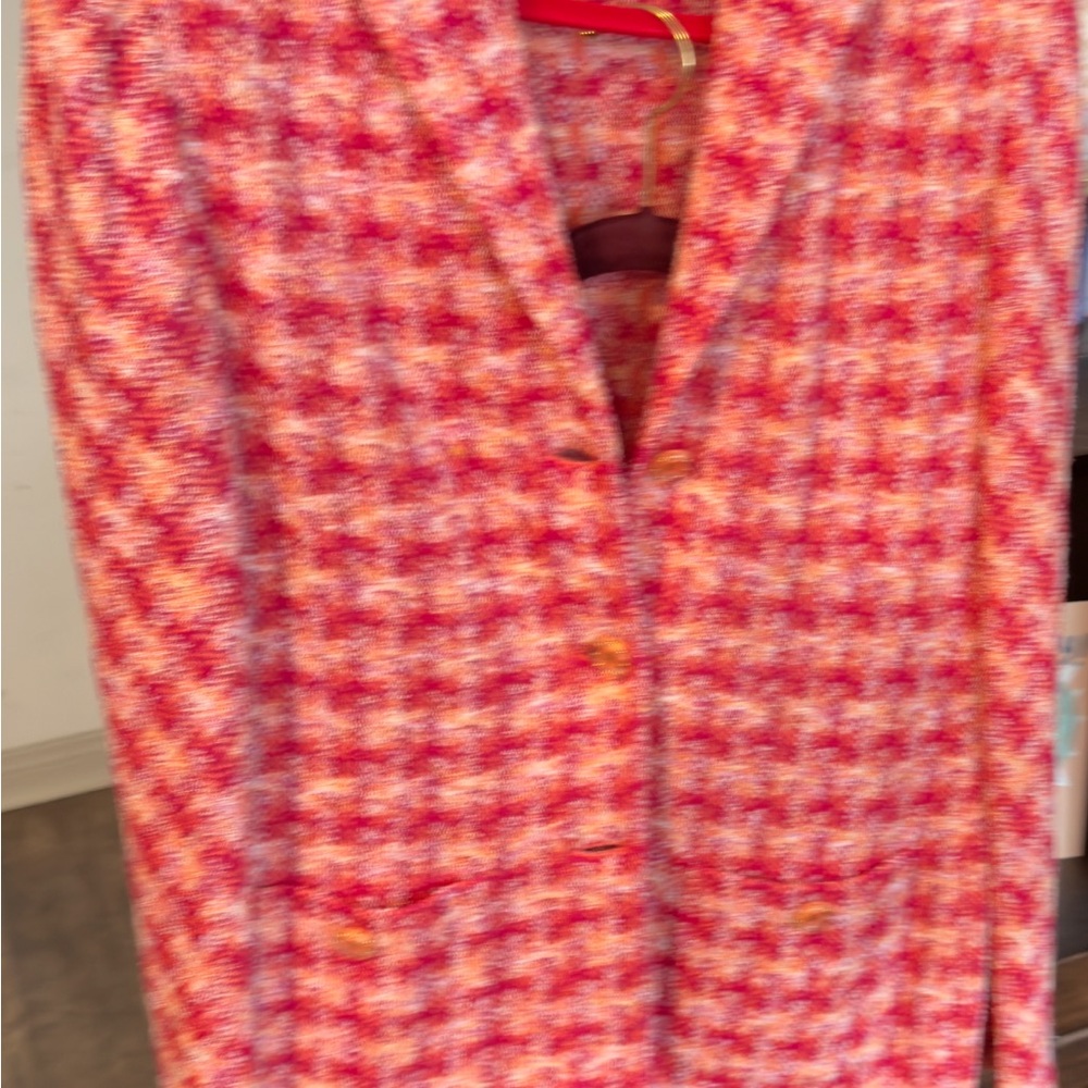 St. John Collection Vibrant Pink and Red Coat